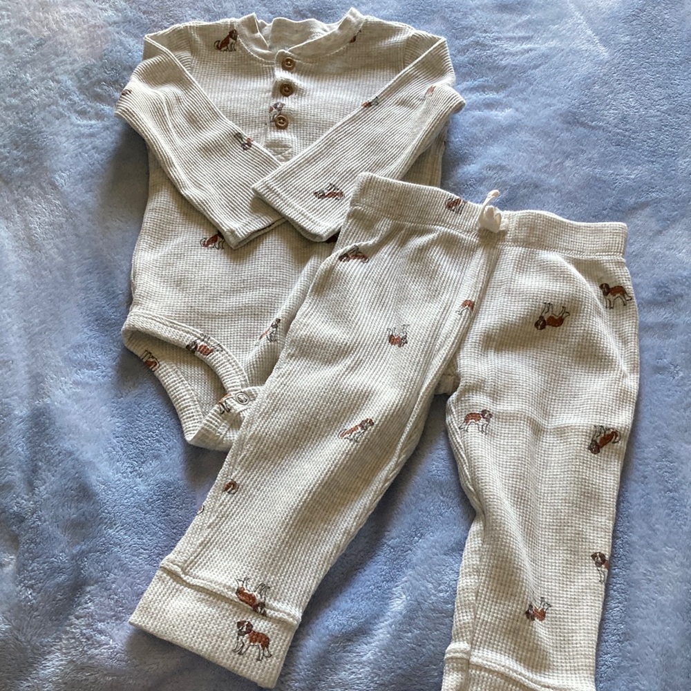3 for $16 Carter's Cream Waffle-Knit Baby Set